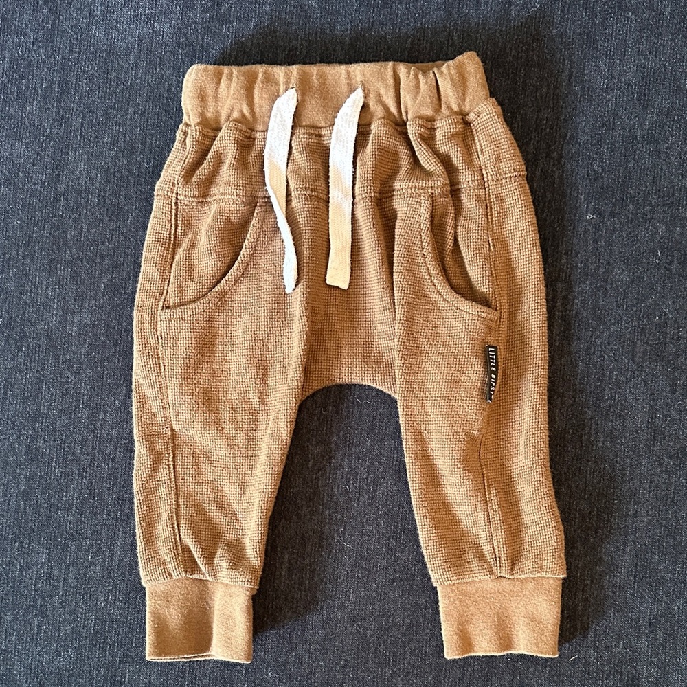 Little Bipsy Chocolate  Waffle Joggers 6-12 months